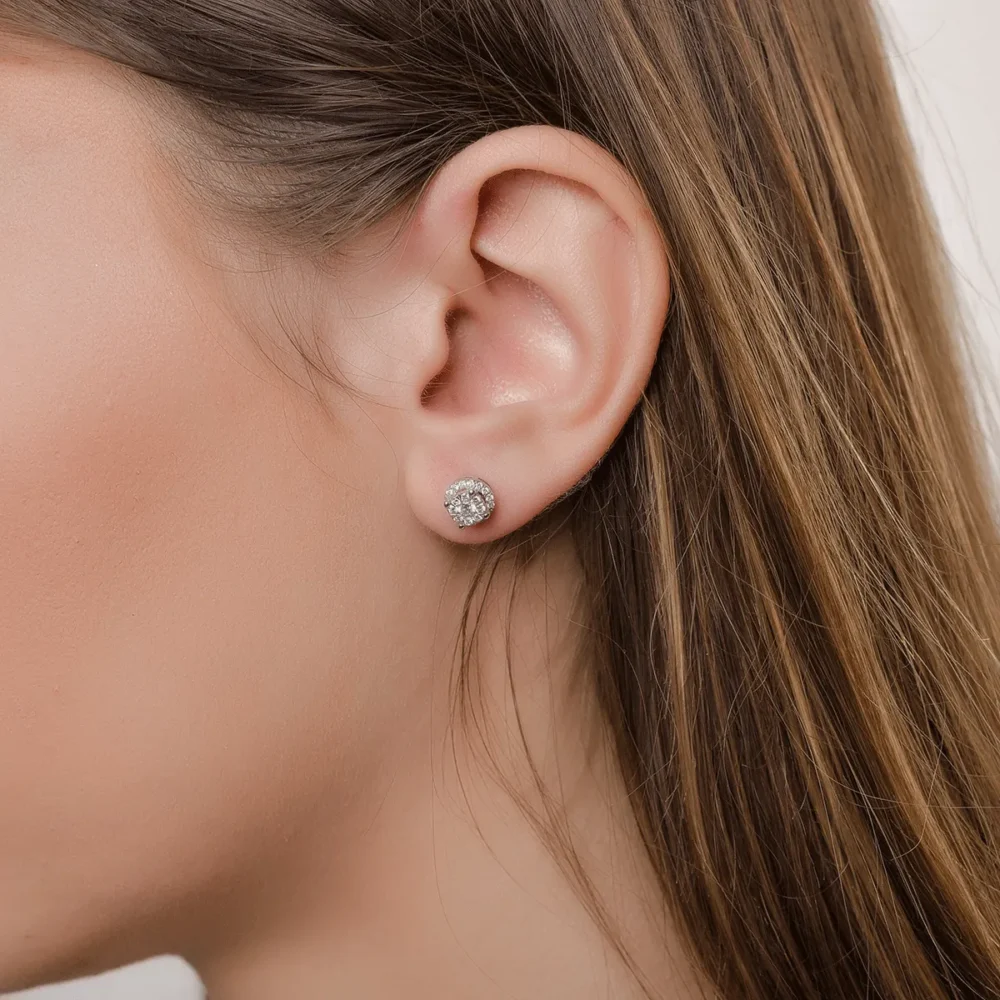 Cercei din aur alb cu diamante de 0.498ct - imagine 4