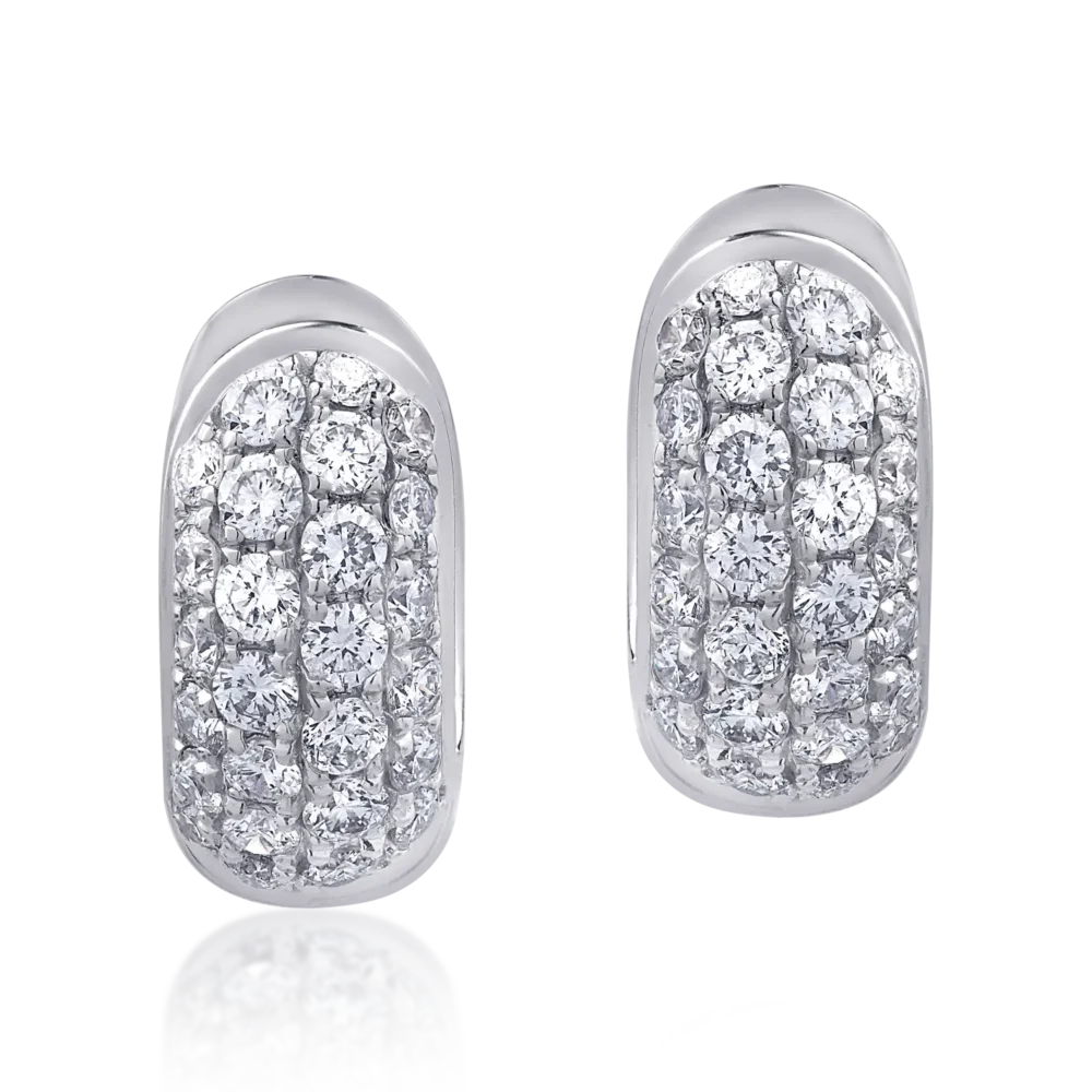 Cercei din aur alb cu diamante de 0.49ct - imagine 2