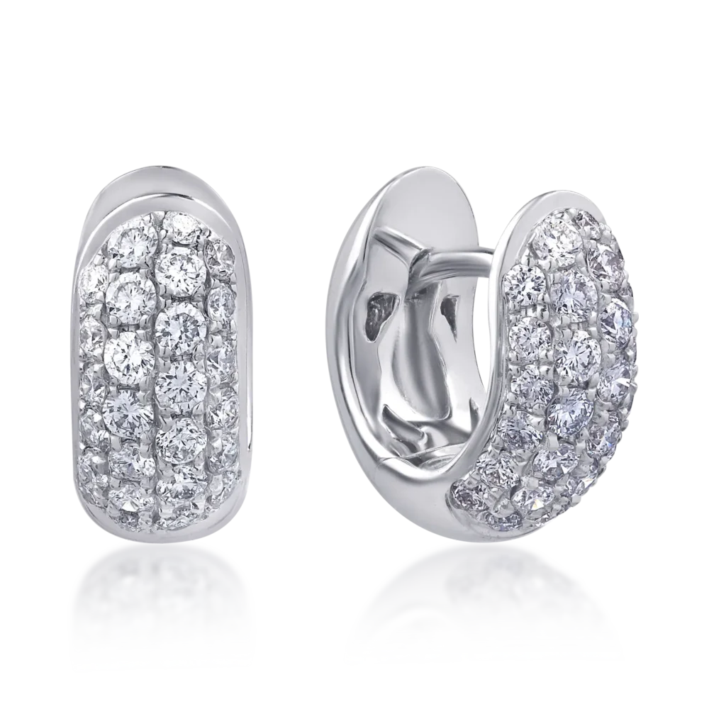 Cercei din aur alb cu diamante de 0.49ct