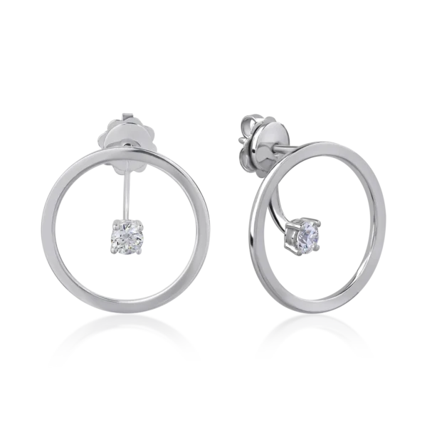 Cercei din aur alb cu diamante de 0.4ct