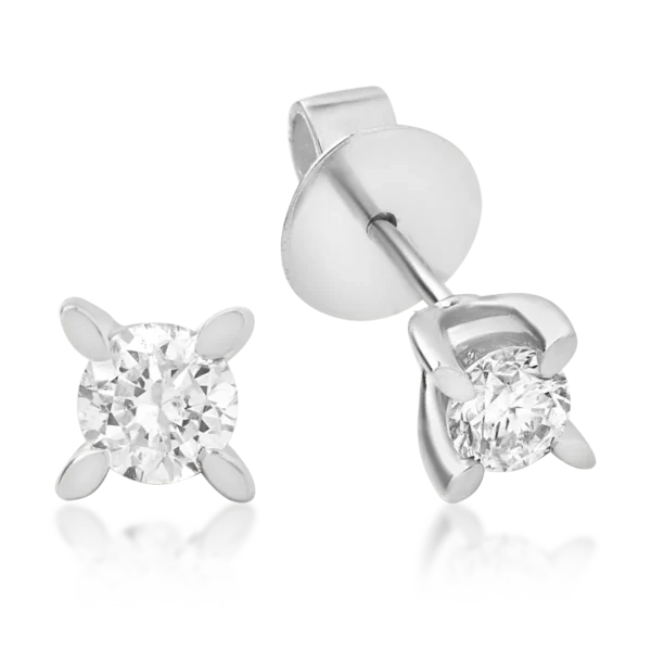 Cercei din aur alb cu diamante de 0.4ct