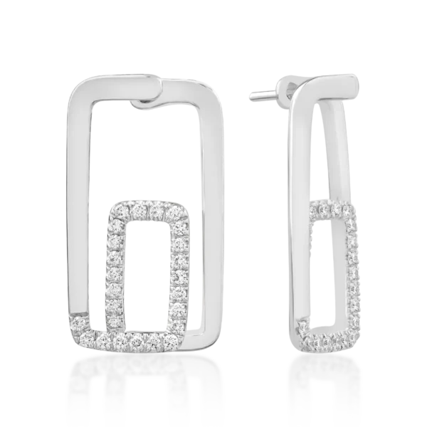 Cercei din aur alb cu diamante de 0.52ct