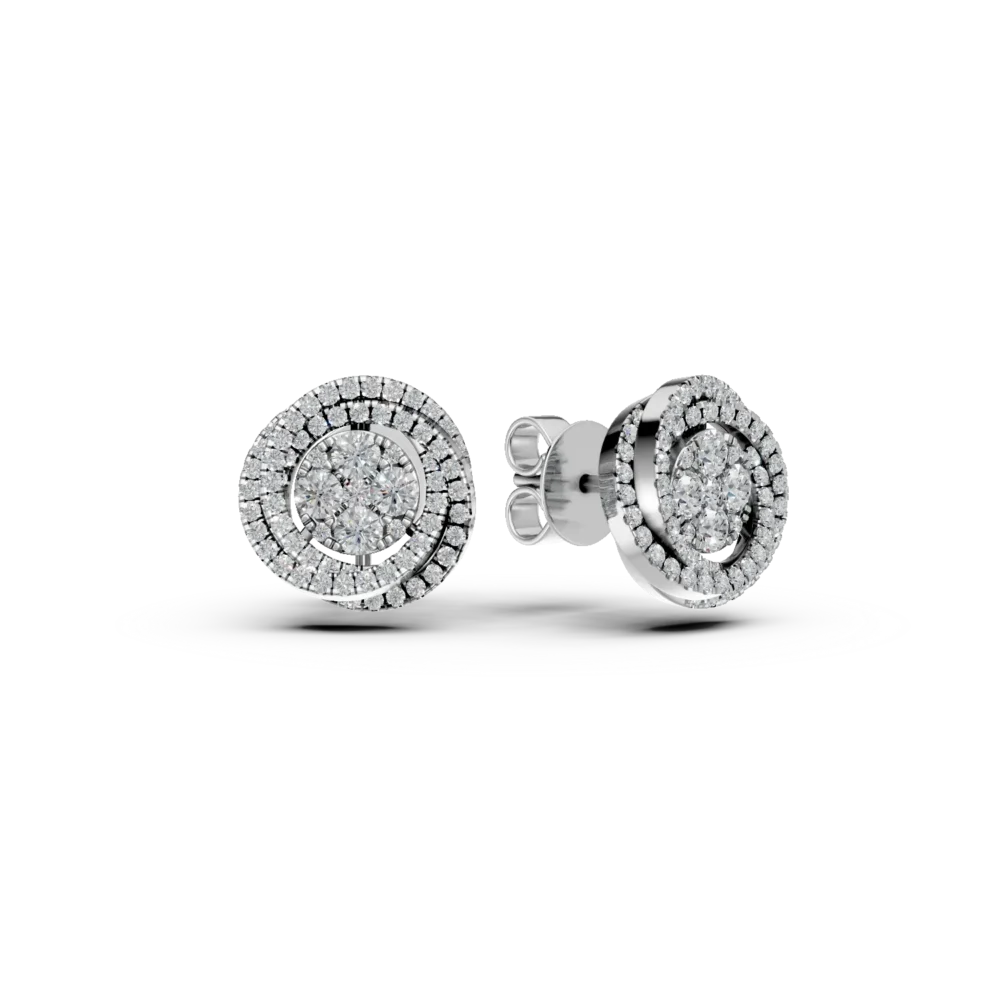 Cercei din aur alb cu diamante de 0.52ct