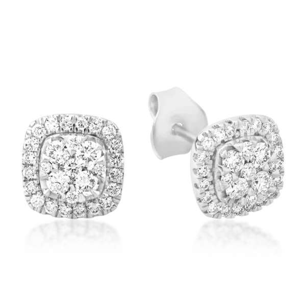Cercei din aur alb cu diamante de 0.542ct