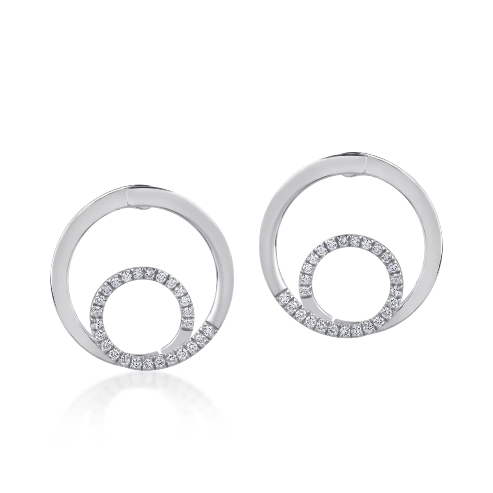 Cercei din aur alb cu diamante de 0.54ct - imagine 2