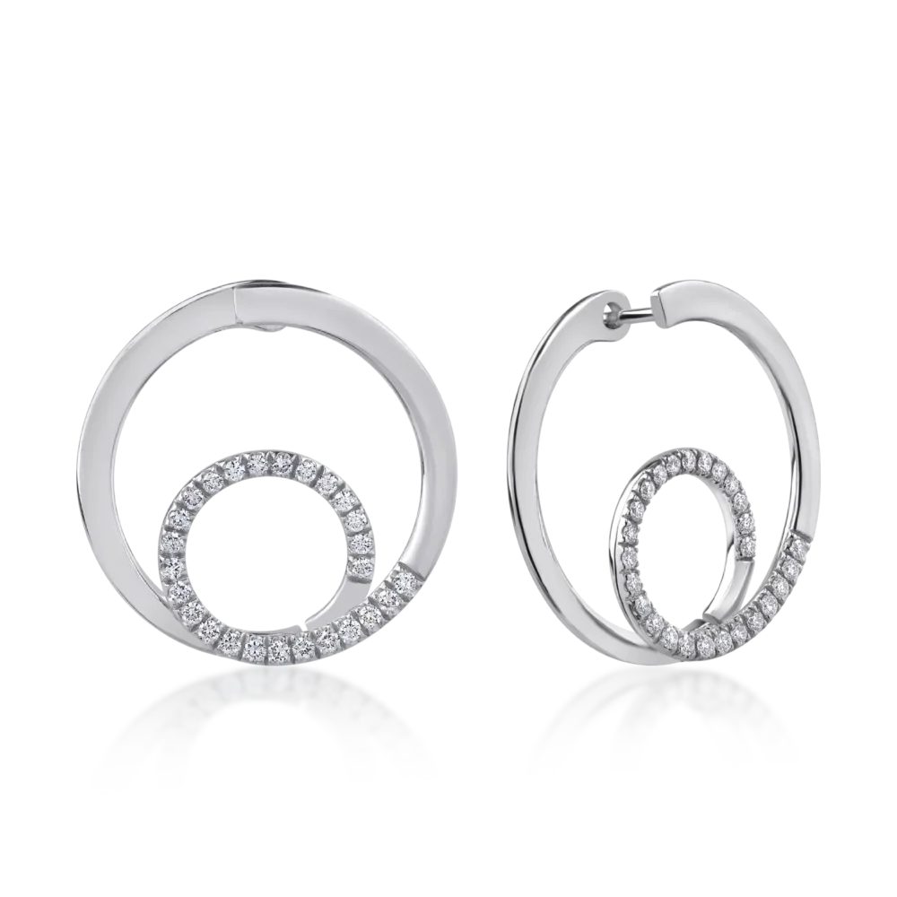 Cercei din aur alb cu diamante de 0.54ct