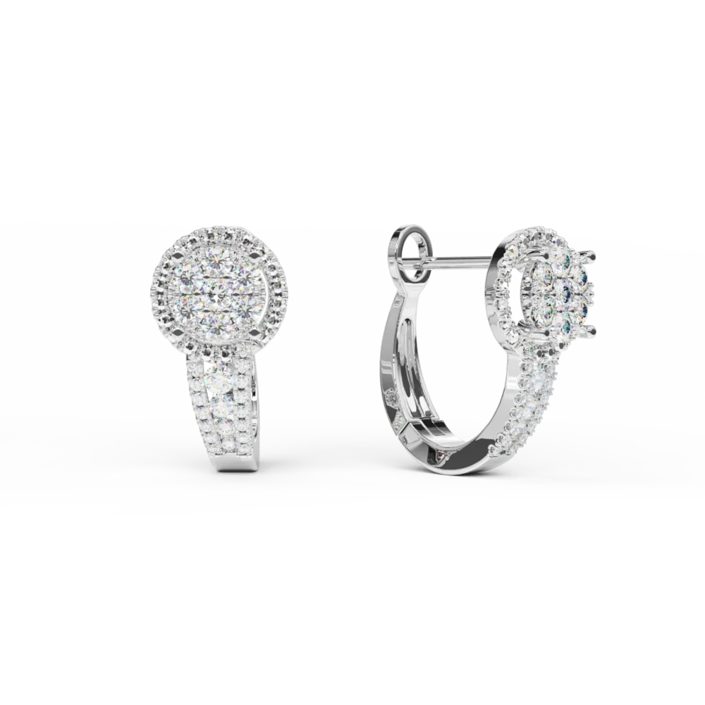 Cercei din aur alb cu diamante de 0.55ct