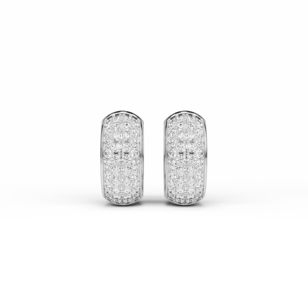 Cercei din aur alb cu diamante de 0.58ct - imagine 2