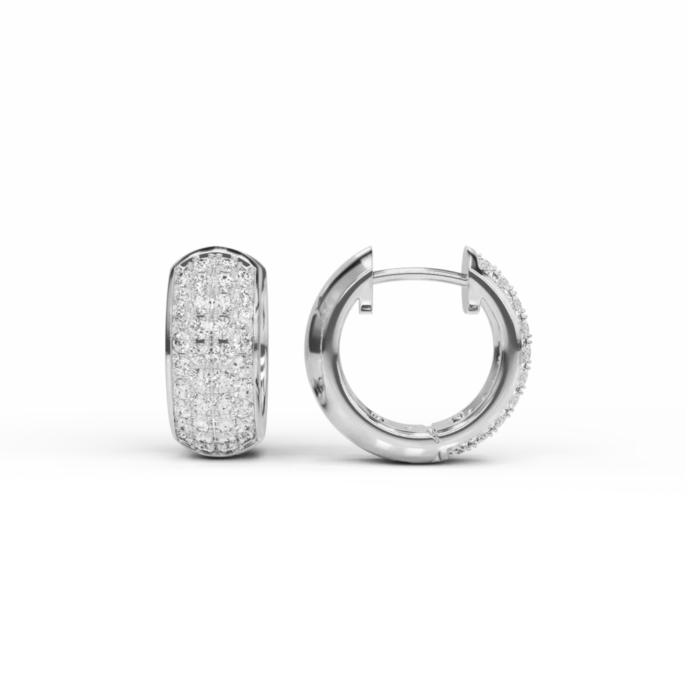 Cercei din aur alb cu diamante de 0.58ct - imagine 3