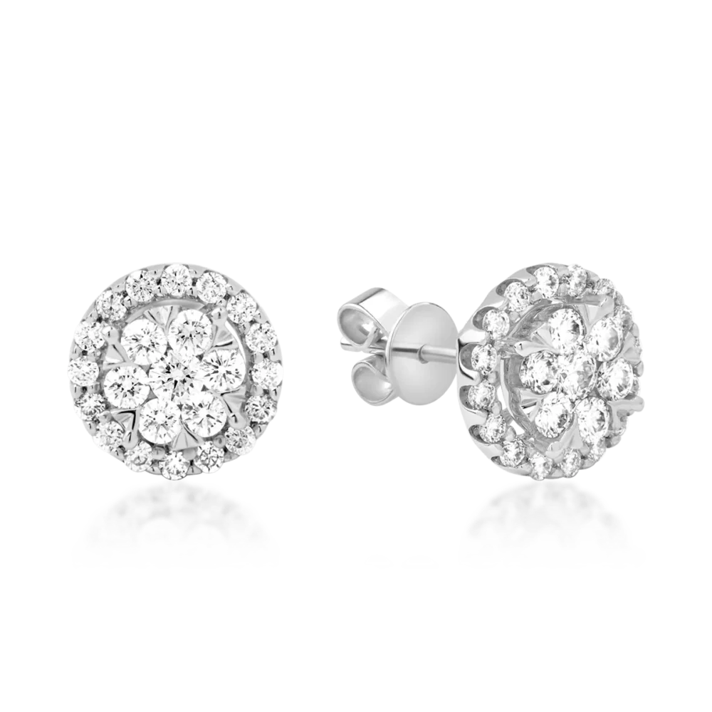 Cercei din aur alb cu diamante de 0.5ct