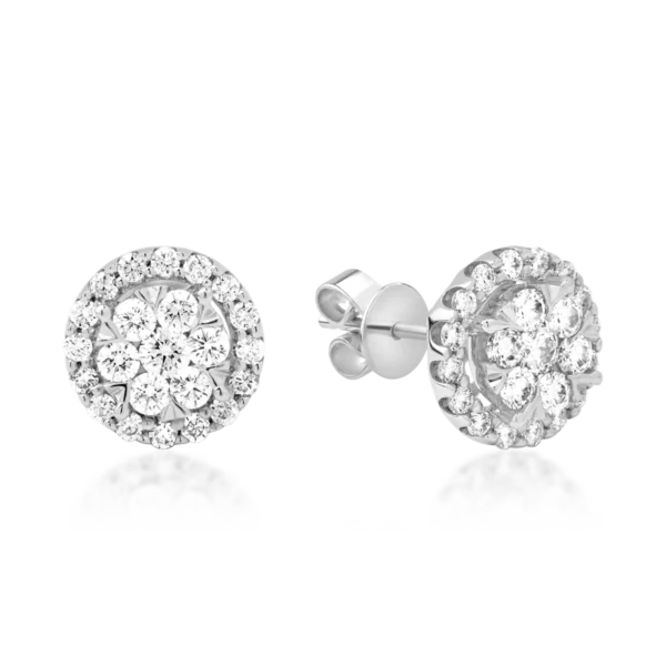 Cercei din aur alb cu diamante de 0.5ct