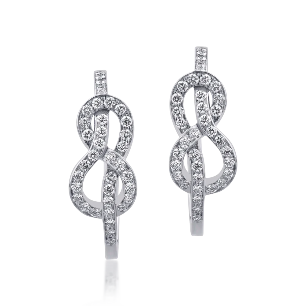 Cercei din aur alb cu diamante de 0.5ct - imagine 2