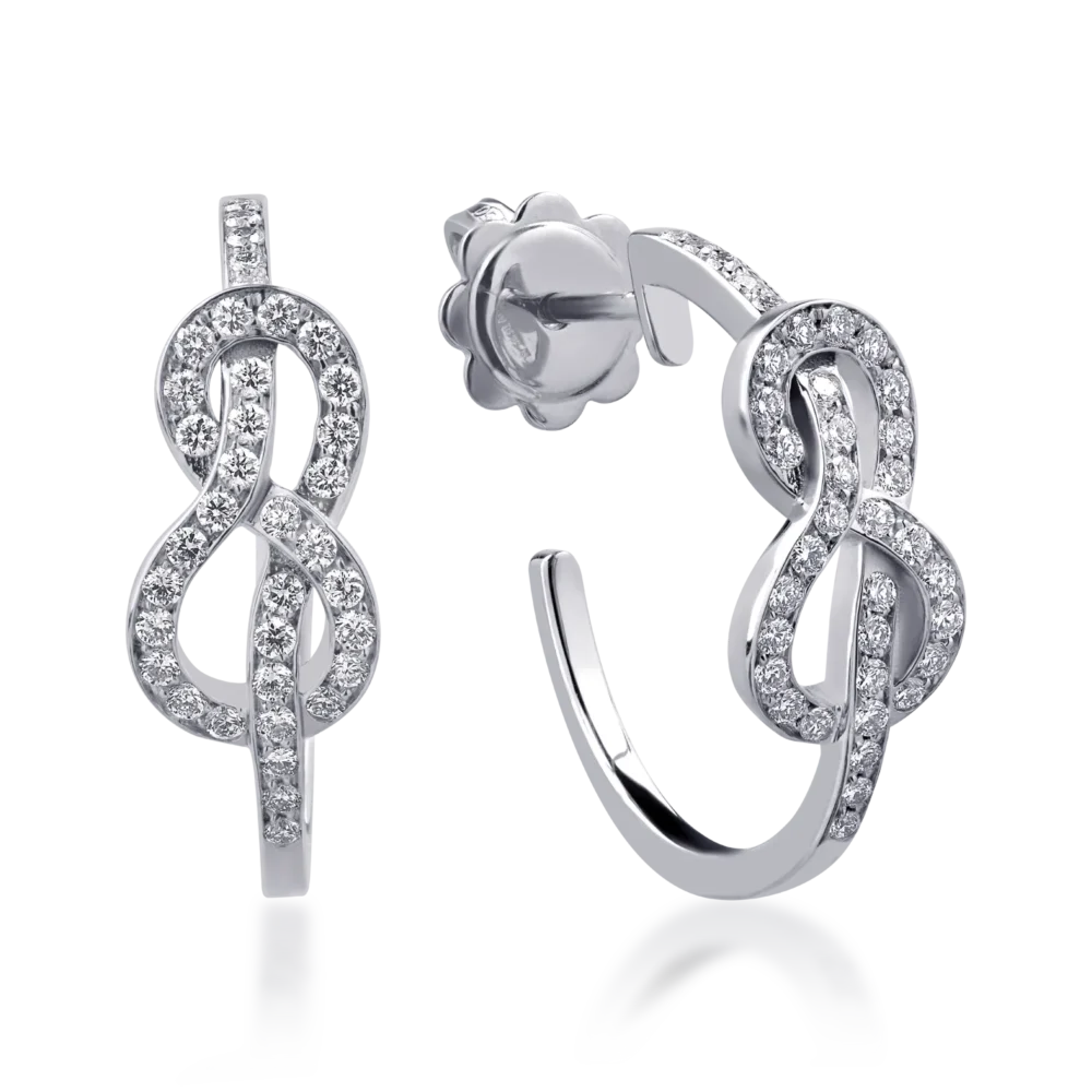 Cercei din aur alb cu diamante de 0.5ct