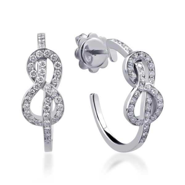 Cercei din aur alb cu diamante de 0.5ct