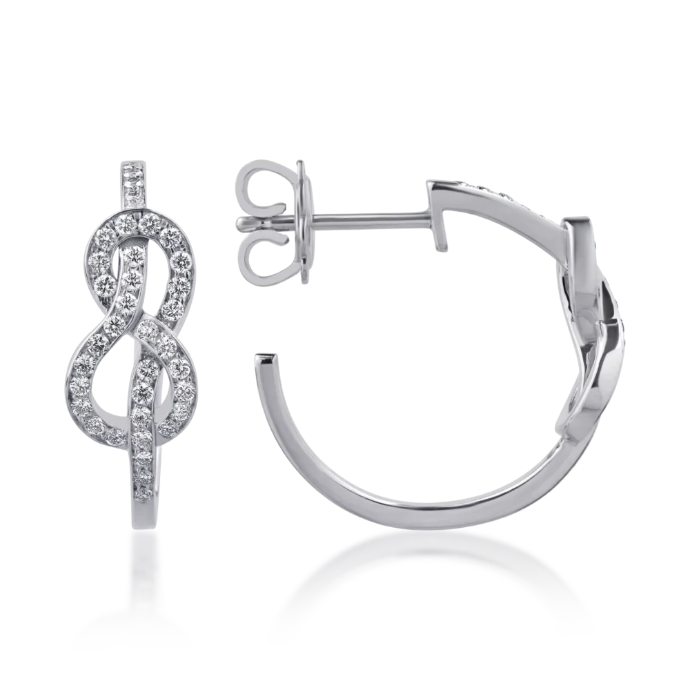 Cercei din aur alb cu diamante de 0.5ct - imagine 3