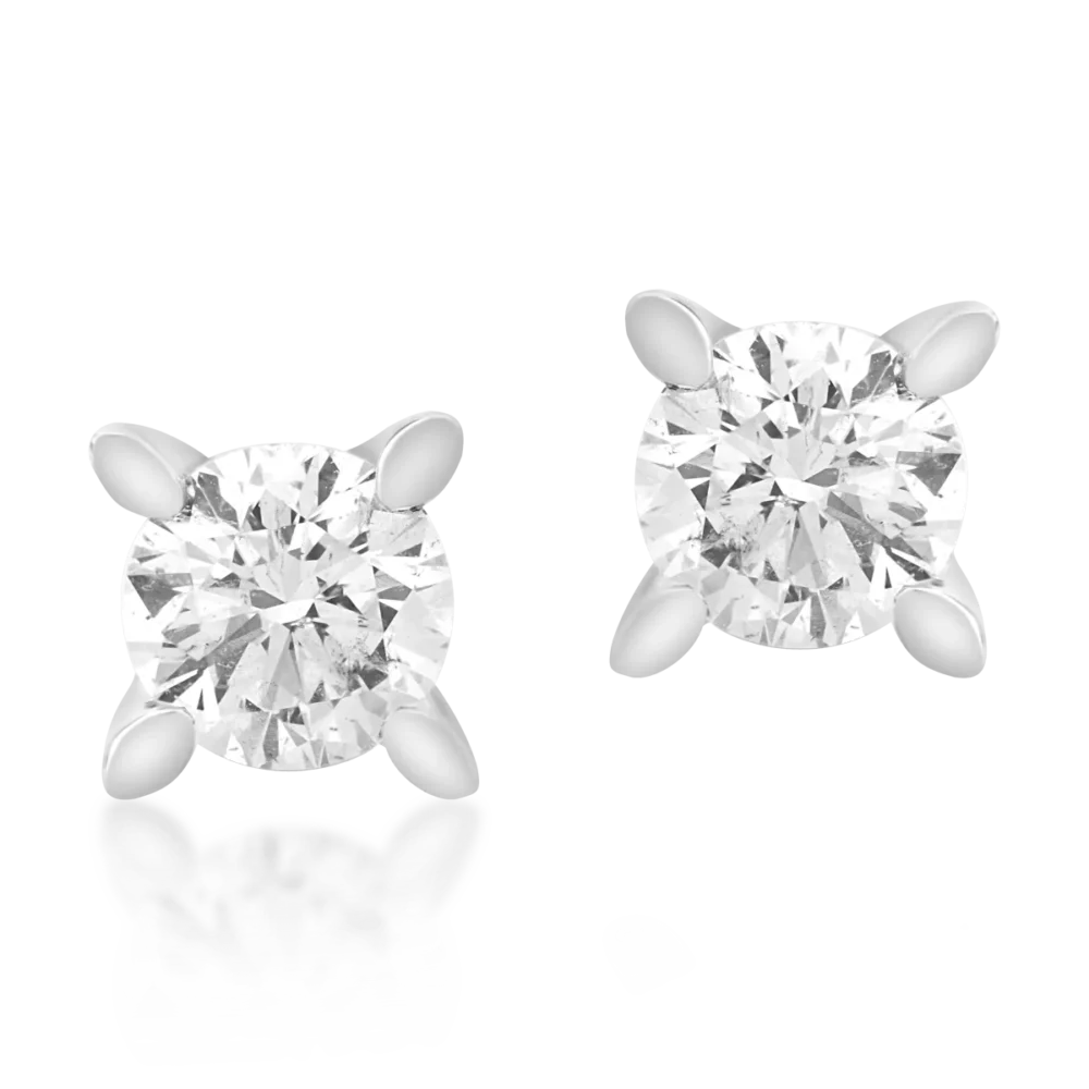 Cercei din aur alb cu diamante de 0.5ct - imagine 2