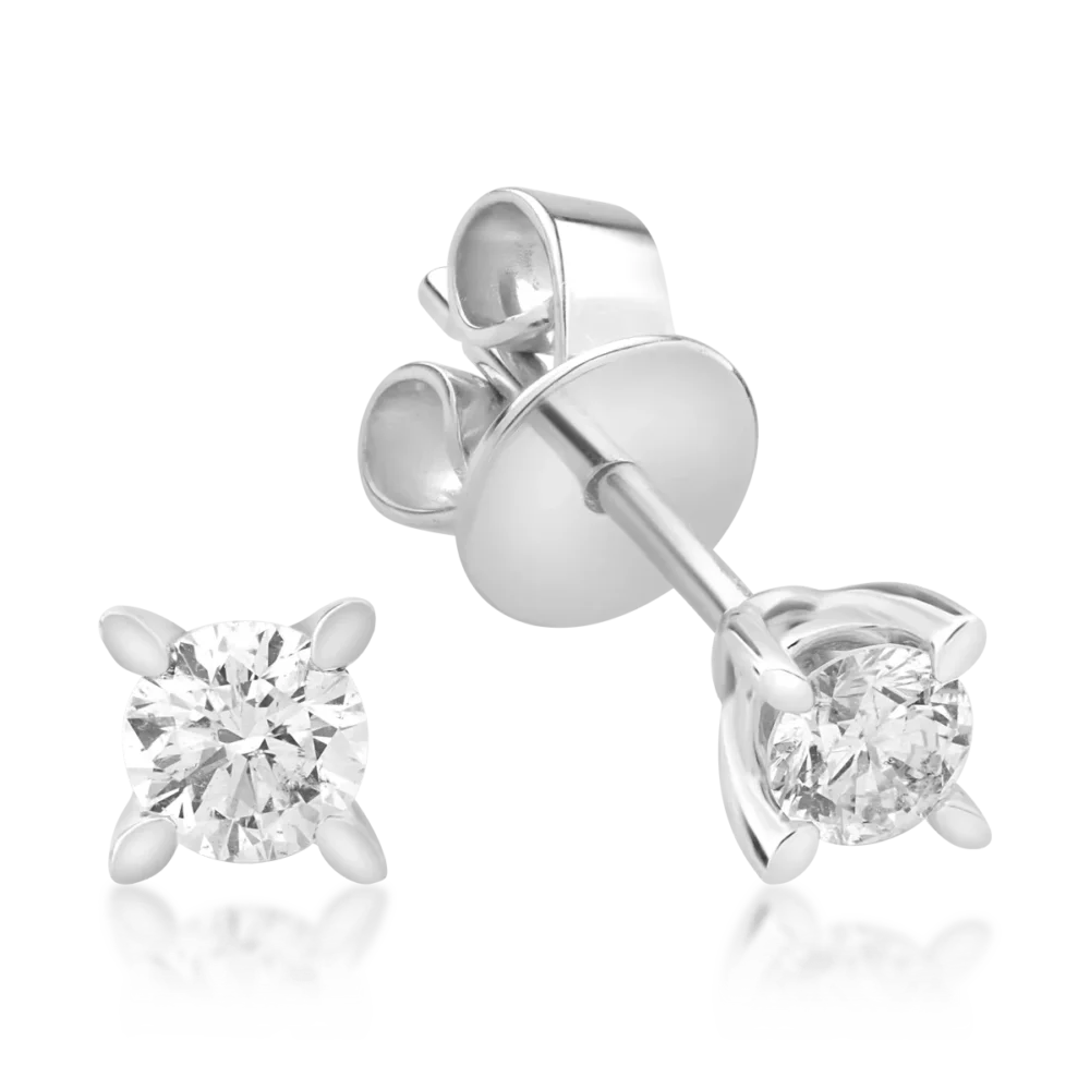 Cercei din aur alb cu diamante de 0.5ct