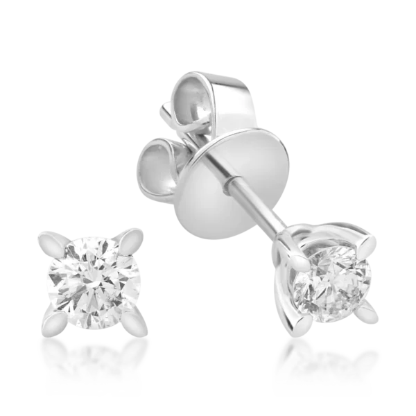 Cercei din aur alb cu diamante de 0.5ct