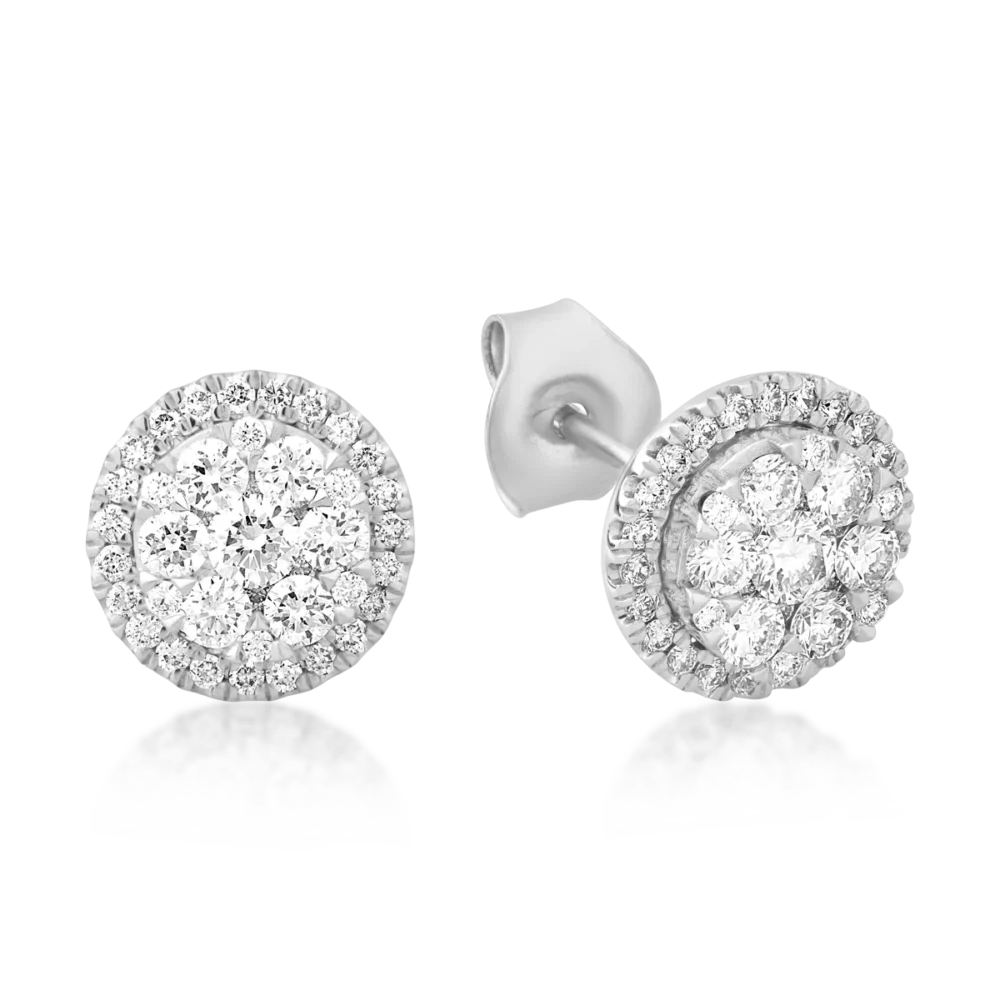 Cercei din aur alb cu diamante de 0.659ct