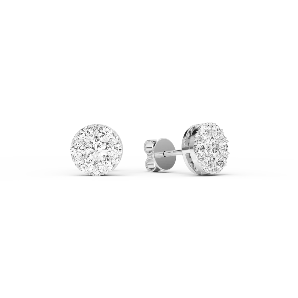 Cercei din aur alb cu diamante de 0.65ct