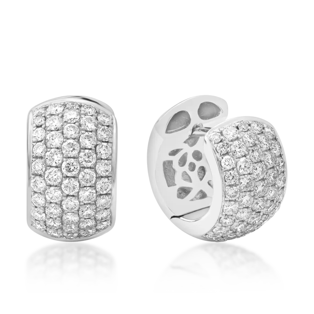 Cercei din aur alb cu diamante de 0.68ct