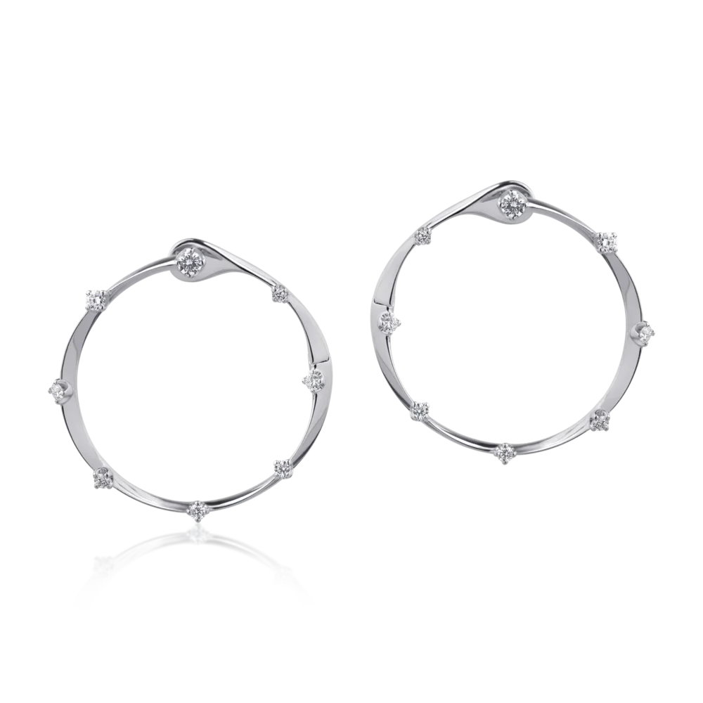 Cercei din aur alb cu diamante de 0.6ct - imagine 2