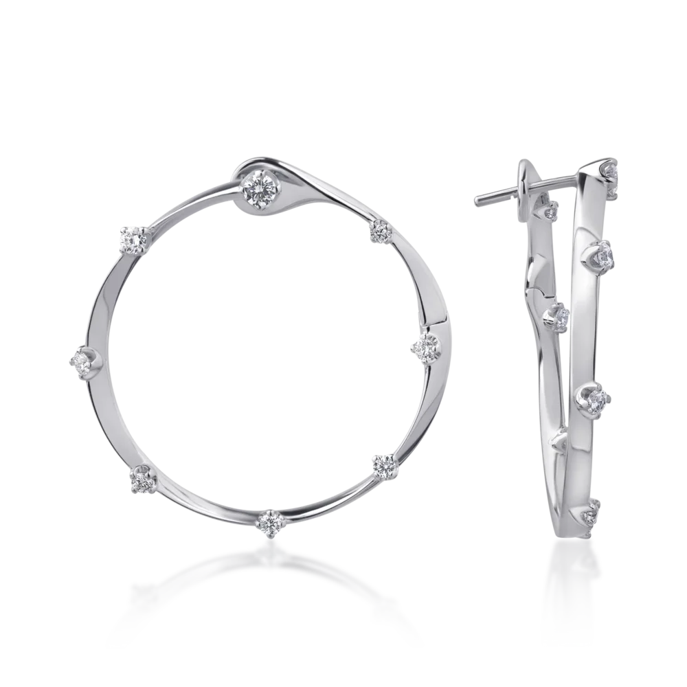 Cercei din aur alb cu diamante de 0.6ct - imagine 3