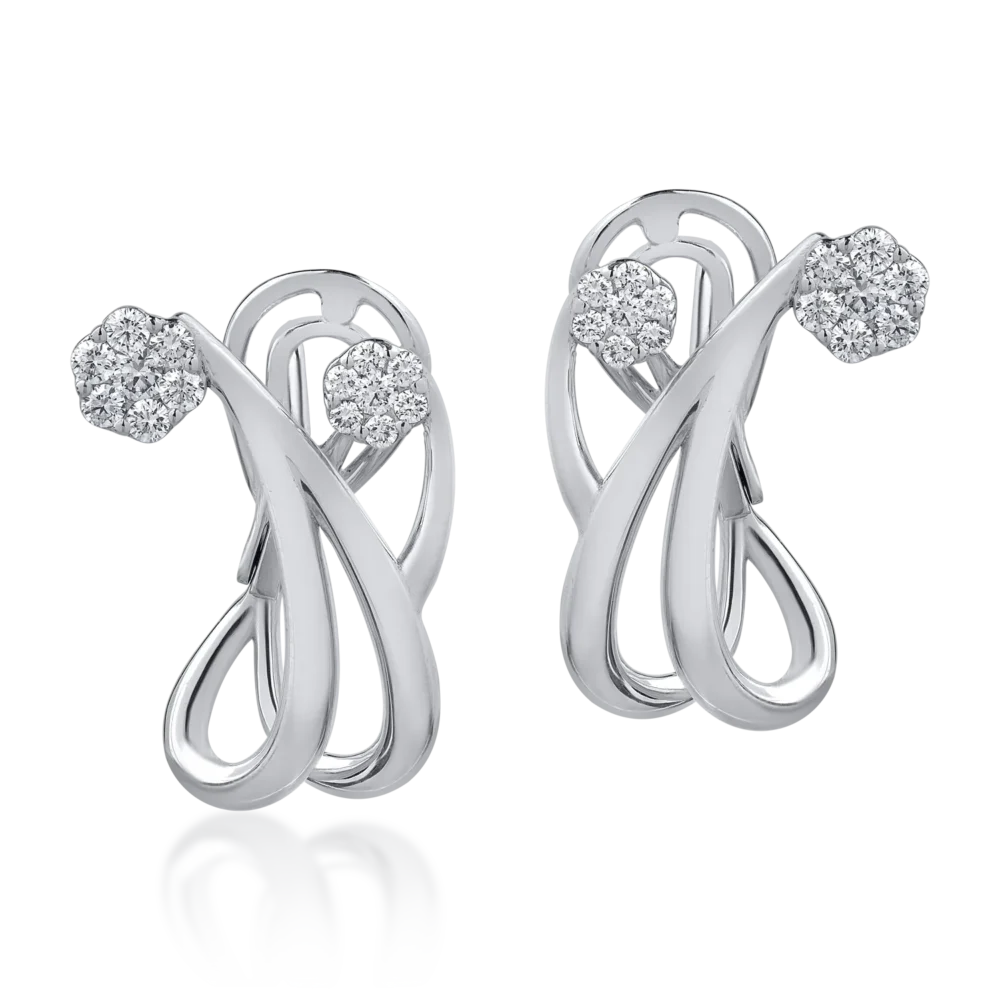 Cercei din aur alb cu diamante de 0.6ct - imagine 2