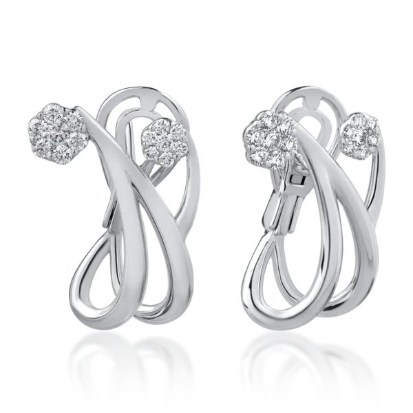 Cercei din aur alb cu diamante de 0.6ct