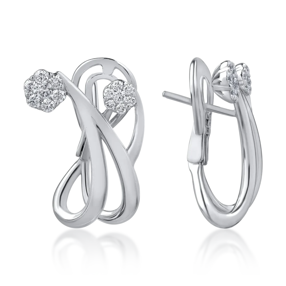 Cercei din aur alb cu diamante de 0.6ct - imagine 3