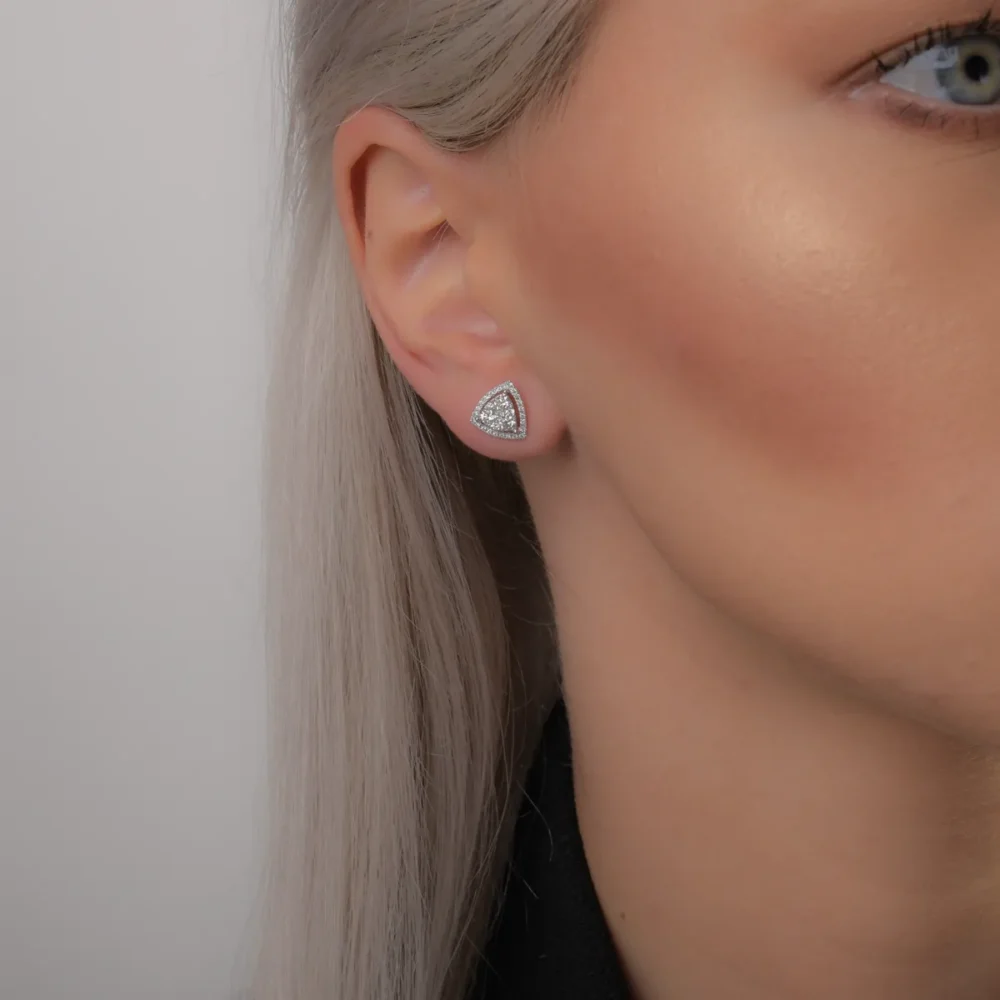 Cercei din aur alb cu diamante de 0.72ct - imagine 4