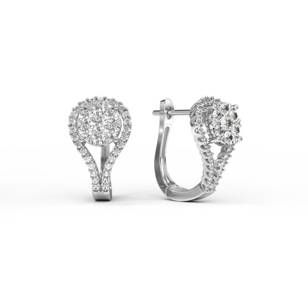 Cercei din aur alb cu diamante de 0.75ct