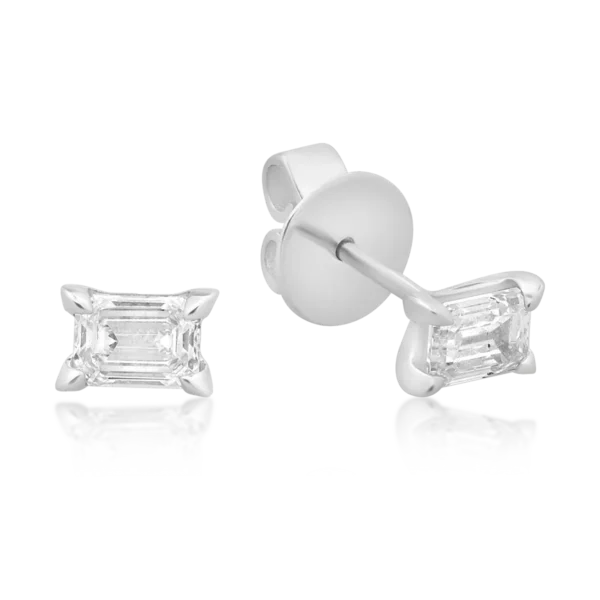 Cercei din aur alb cu diamante emerald de 0.77ct