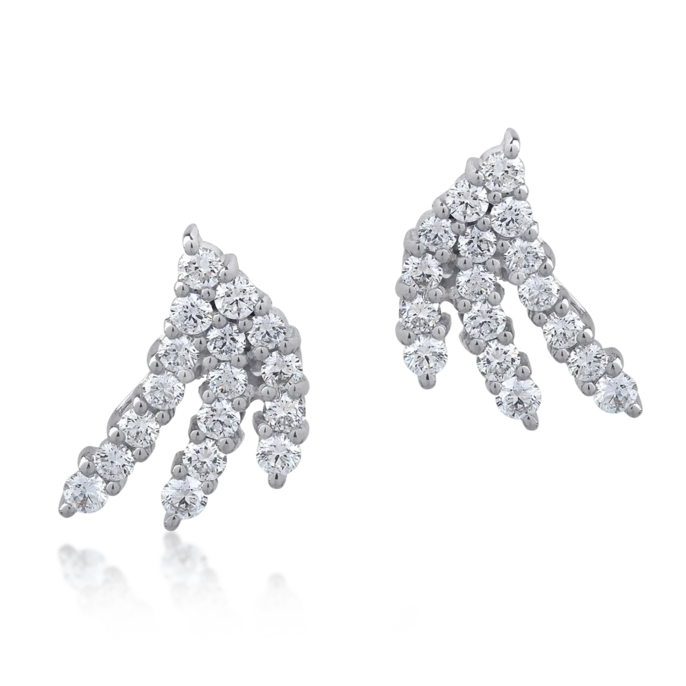 Cercei din aur alb cu diamante de 0.77ct - imagine 2