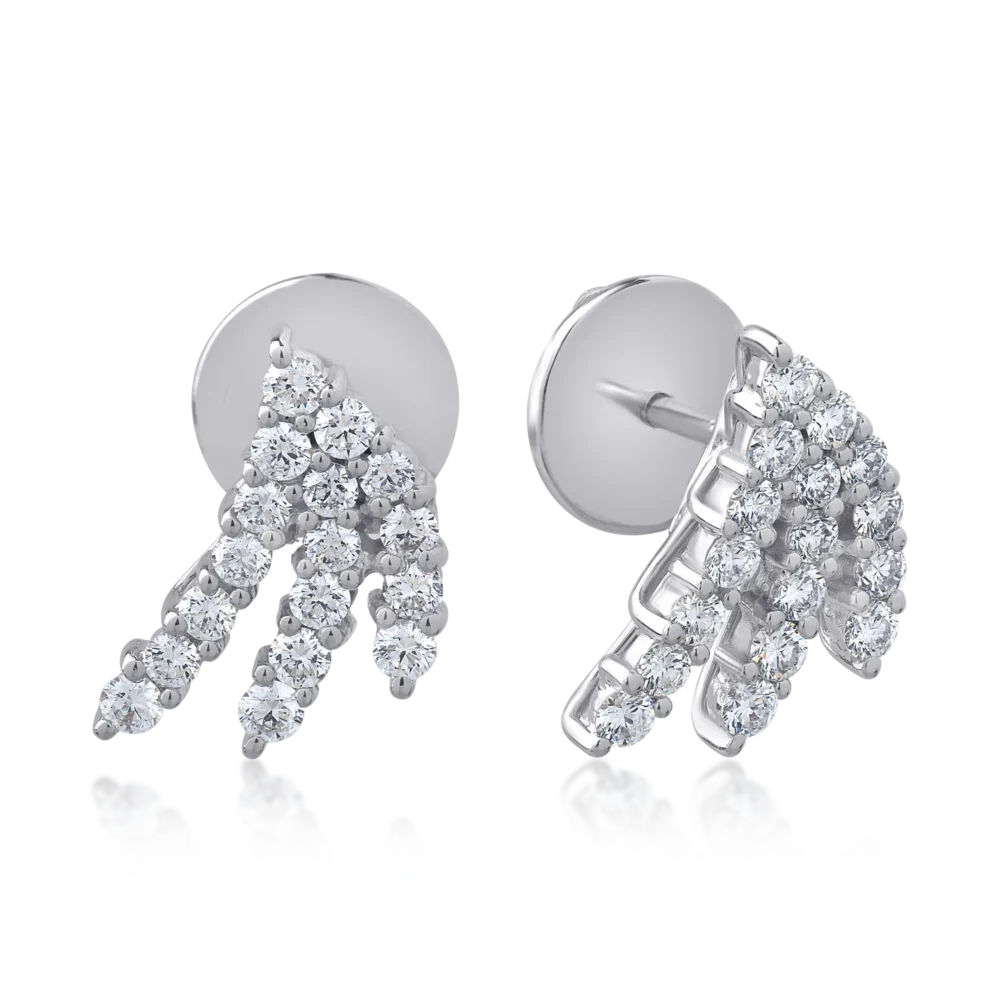 Cercei din aur alb cu diamante de 0.77ct