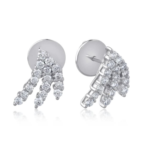 Cercei din aur alb cu diamante de 0.77ct