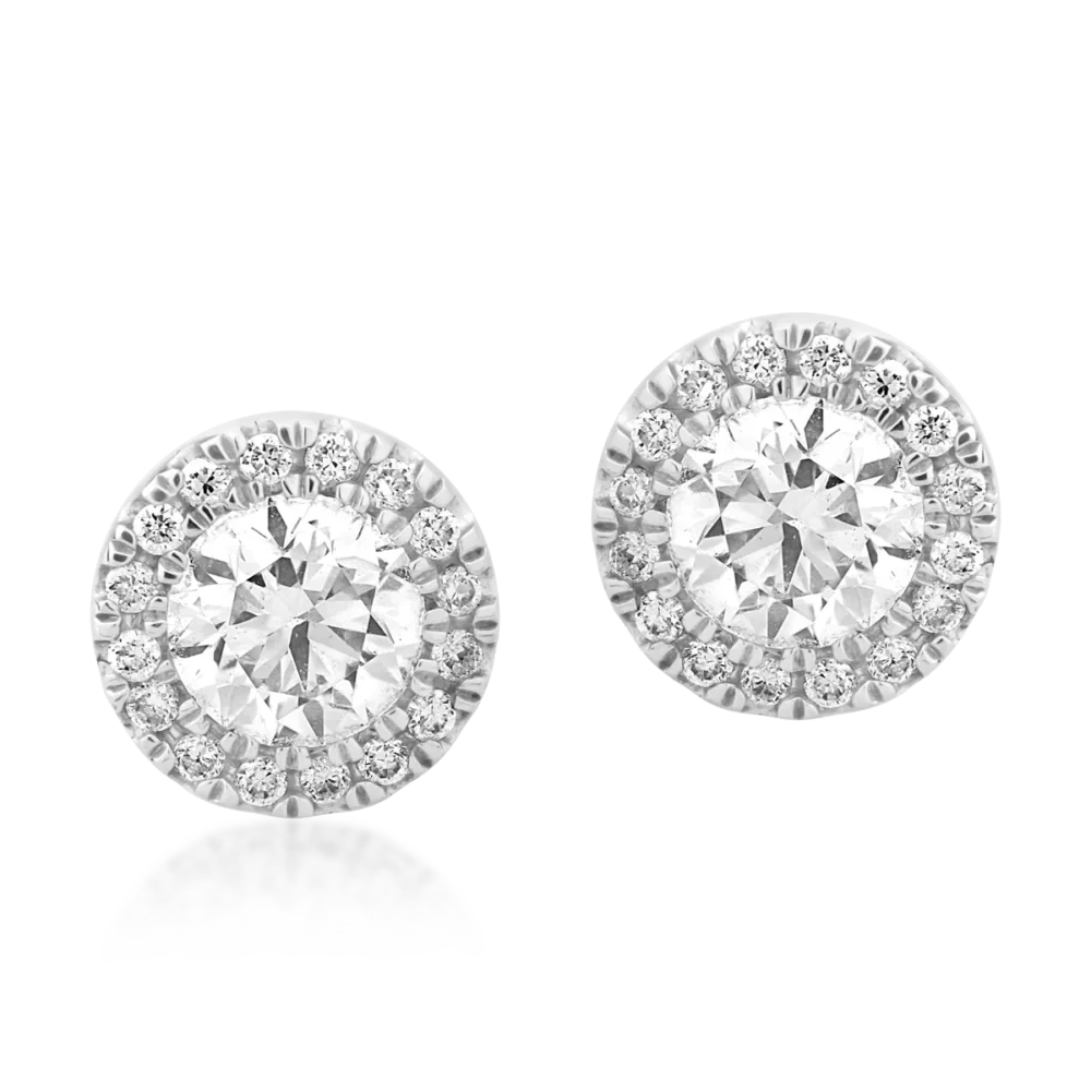 Cercei din aur alb cu diamante de 0.7ct - imagine 2