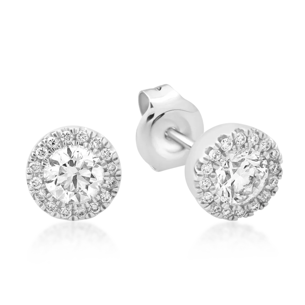 Cercei din aur alb cu diamante de 0.7ct