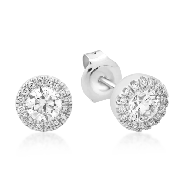 Cercei din aur alb cu diamante de 0.7ct