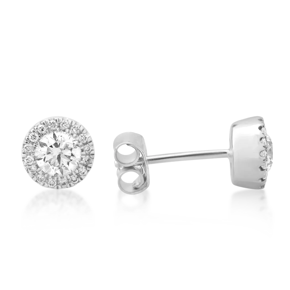 Cercei din aur alb cu diamante de 0.7ct - imagine 3