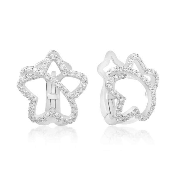 Cercei din aur alb cu diamante de 0.7ct