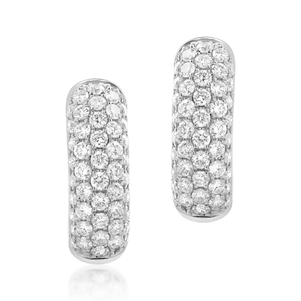 Cercei din aur alb cu diamante de 0.7ct - imagine 2