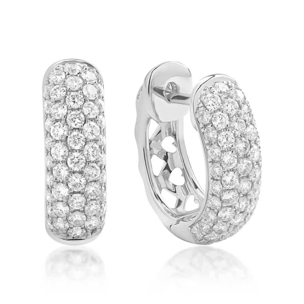 Cercei din aur alb cu diamante de 0.7ct