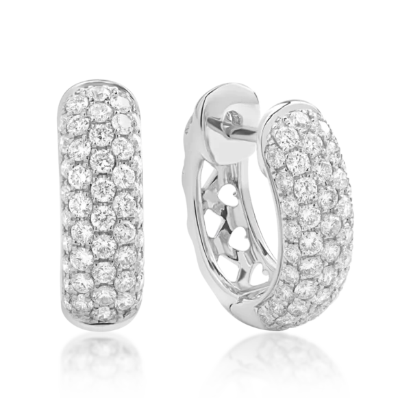 Cercei din aur alb cu diamante de 0.7ct