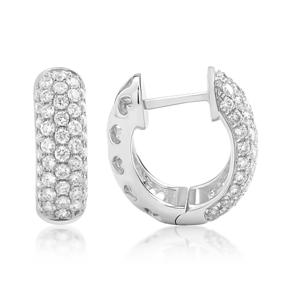 Cercei din aur alb cu diamante de 0.7ct - imagine 3