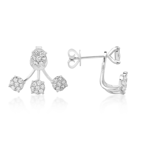 Cercei din aur alb cu diamante de 0.87ct