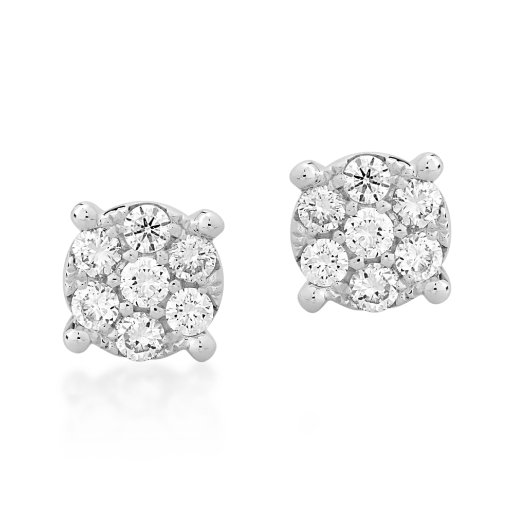 Cercei din aur alb cu diamante de 0.87ct - imagine 3