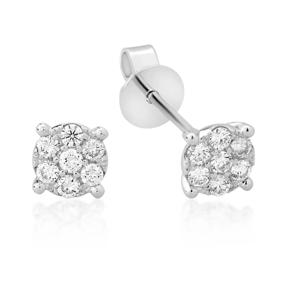 Cercei din aur alb cu diamante de 0.87ct - imagine 4