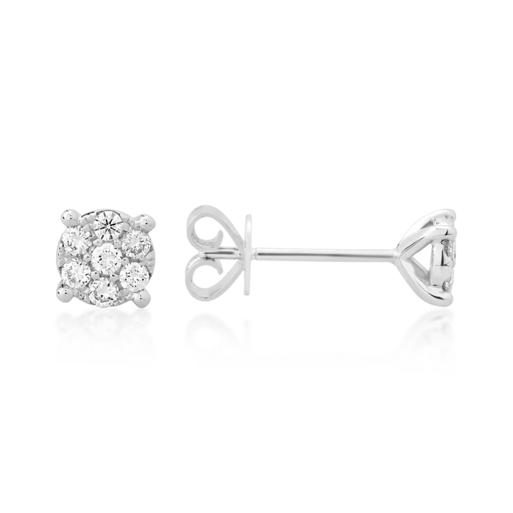 Cercei din aur alb cu diamante de 0.87ct - imagine 5
