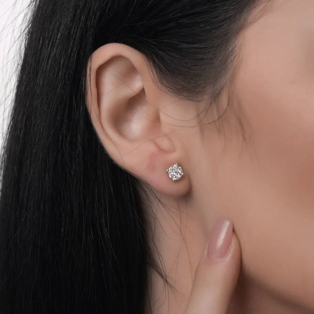 Cercei din aur alb cu diamante de 0.87ct - imagine 7